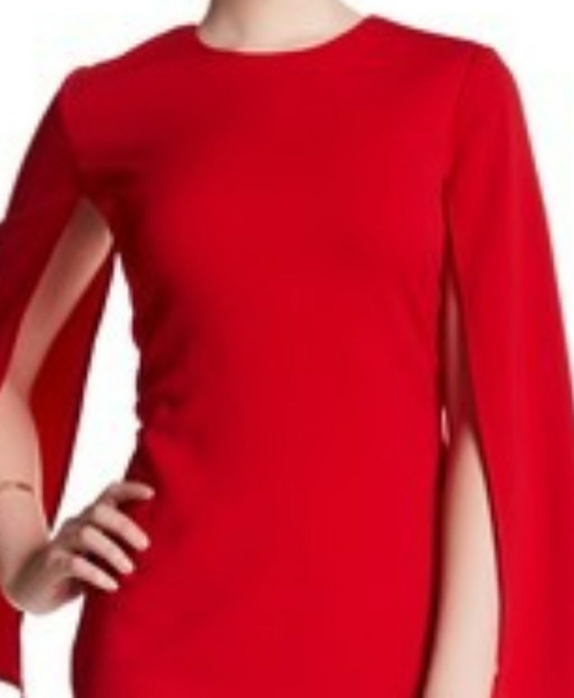 Red Cape Sleeve Dress